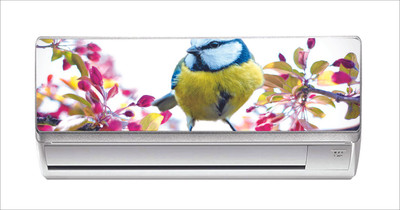 Psychedelic Collection 30 cm decorative 3d bird sitting on tree branch AC Sticker (30 cm X 91 cm) Self Adhesive Sticker(Pack of 1)