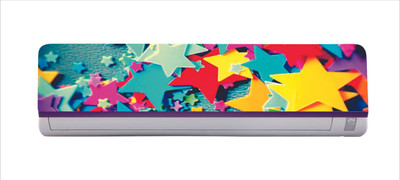 Aalam Designs 30 cm beautiful colorful 3d stars ac sticker Self Adhesive Sticker(Pack of 1)
