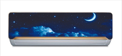 Byte Shop 30 cm beautiful moon & stars with clouds ac sticker Self Adhesive Sticker(Pack of 1)