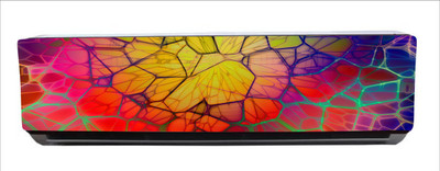 Aalam Designs 30 cm beautiful decorative 3d colorful design ac sticker Self Adhesive Sticker(Pack of 1)