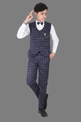 Qitty Three Piece suits For boys Checkered Boys Suit