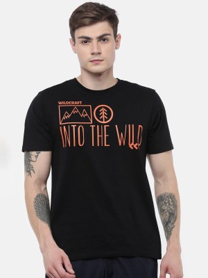 Wildcraft Printed Men Round Neck Black T-Shirt