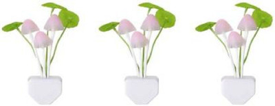 LEKHU Mushroom Shape Night Lamp With Automatic Off/on Smart Sensor Set of 3 Night Lamp Night Lamp(12 cm, Multicolor)