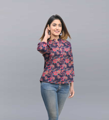 FANCIFY Casual Printed Women Multicolor Top