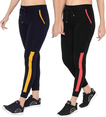 Bluecon Colorblock Women Black Track Pants