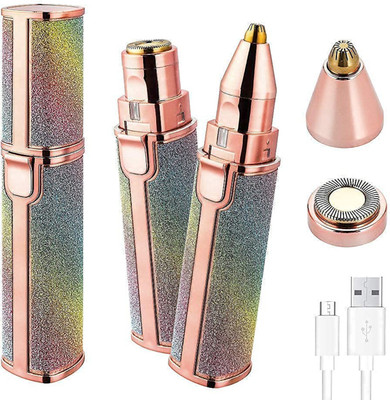 Callun Rechargeable Painless Eyebrows,Nose,Ear,Bikni Area Private Part Shaver For Women Trimmer 180 min  Runtime 2 Length Settings(Multicolor)