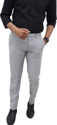 El Cielo Slim Fit Men Grey Trousers