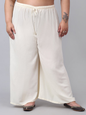 Trend Level Flared Women White Trousers