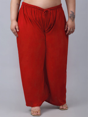 Trend Level Flared Women Red Trousers
