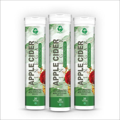 lazal Apple Cider Vinegar 20 Effervescent Tablets For Weight loss Pack of 3(3 x 20 Tablets)