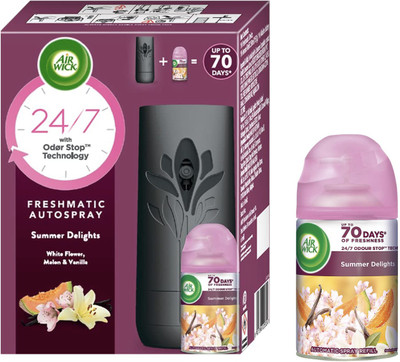 Airwick Summer Delight, Fresh Automatic Spray, Refill Freshmatic Air Freshener Complete Kit & Summer Delights refill(250 ml)