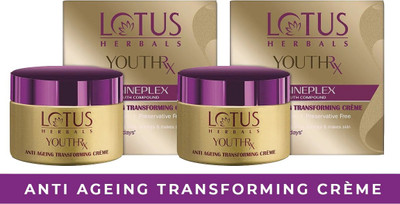 LOTUS HERBALS YouthRx Anti Ageing Transforming Cream ( Pack Of 2 ) ( 50 gm x 2pc )(100 g)