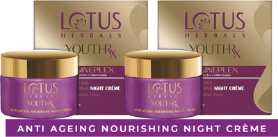LOTUS Herbals YouthRx Anti Ageing Nourishing Night Cream ( Pack of 2 ) ( 50gm * 2 ) (100 g)