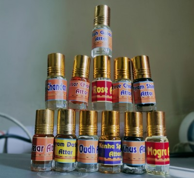 Gladify A pack of 12 bottles of attar each 3ml Floral Attar(Natural)