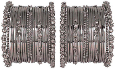 SHINE STAR Alloy Silver Coated Bangle Set(Pack of 2)