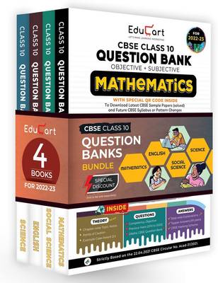 Educart CBSE Class 10 Science, Maths, SST &amp; English Question Bank Books For 2022-23 (Includes Revised Theory + New pattern Questions)  (Paperback, Sanjiv Sir | Educart)