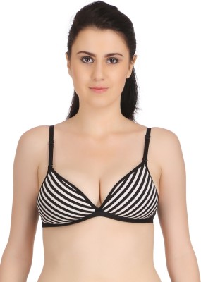 Selfcare New Collection Women T-Shirt Lightly Padded Bra(Black, White)