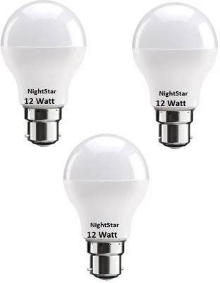 Nightstar 12 W Basic Round B22 D LED Bulb(White, Pack of 3)