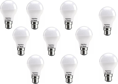 Nightstar 12 W Basic Round B22 D LED Bulb(White, Pack of 10)