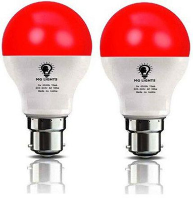 mg lights 9 W Basic Arbitrary B22 LED Bulb(Red, Pack of 2)