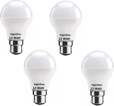 Nightstar 5 W Basic Round B22 D LED Bulb(White, Pack of 4)