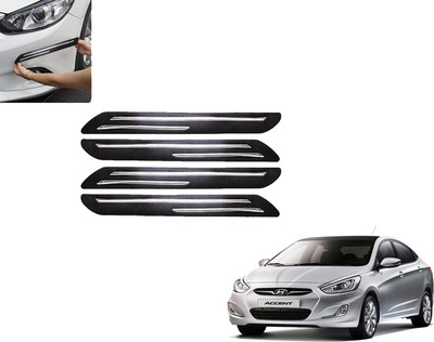DING-DONG Rubber Car Bumper Guard(Black, Pack of 4, Universal For Car, Xcent)
