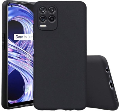 Foncase Back Cover for Realme 8, Realme 8 Pro black camera protection plain back case cover(Black, Grip Case, Silicon, Pack of: 1)