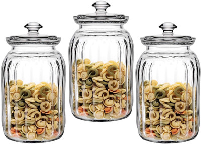 GRACIOUS MART Glass Pickle Jar  - 1500 ml(Pack of 3, Clear)