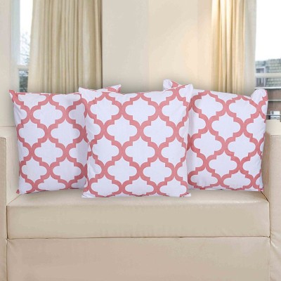 Texstylers Cotton Cushions Cover(Pack of 3, 40 cm*40 cm, Pink)