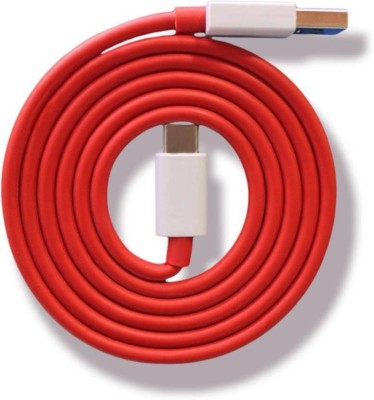 SharpDart USB Type C Cable 6.5 A 1 m OEM 65W WARP/DASH/VOOC/DART/SUPERVOOC/SUPERDART CHARGER CABLE(Compatible with oppo,realme,narzo,oneplus,vivo,iqoo,samsung,motorola,mi,redmi,poco, Red, One Cable)