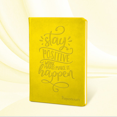 Paperkraft Designer Series with PU leather A5 Diary Unruled 192 Pages(Yellow)