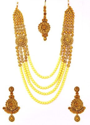 Guarantee Ornament House Brass Gold-plated Gold, White Jewellery Set(Pack of 1)