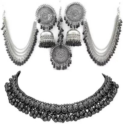 Cosmossystems Oxidised Silver Sterling Silver Silver Jewellery Set(Pack of 2)