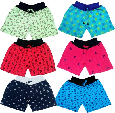INDICRAFTS Short For Girls Casual Printed Cotton Blend(Green, Pack of 6)