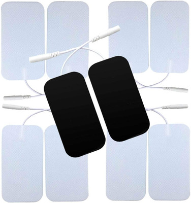 AGAM Electrode Pads Tens Electrodes for Tens Digital Therapy Machine 2X4 Inch with 2mm Plug Rectangle Electrode Pads ( Pack Of 10) Massager(White)