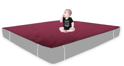 The Furnishing Tree Elastic Strap Single Size Waterproof Mattress Cover(Maroon)