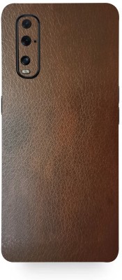 Mclaxa Brown Leather Mobile Back Skin, Brown Leather, OPPO FIND X2 Mobile Skin(Brown Leather Skin With Super Matte Finish)