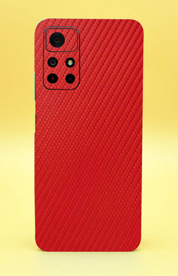 Mclaxa Red Carbon Fiber Mobile Back Skin, Red Carbon Fiber, Poco M4 Pro 5G Mobile Skin(Red Carbon Fiber Skin With Super Matte Finish)