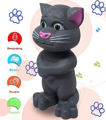 AS TRADERS Talking Tomcat, A Intelligent Tom CAT with Touching, Talking & Voice (GREY)(Multicolor)