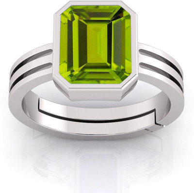 RSPR 9.25 Ratti Certified Natural Green Peridot Gemstone Adjustable peridot ring Metal Peridot Silver Plated Ring