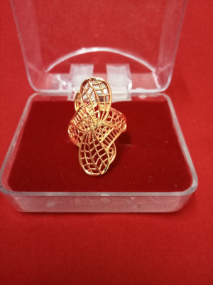 vks trading Gold Plated Non Adjustable Rings001 Brass Ring