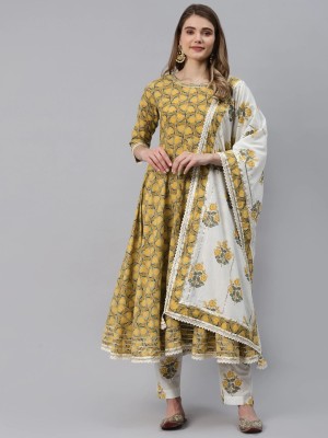 DIVENA Printed Anarkali Kurta, Bottom & Dupatta Set