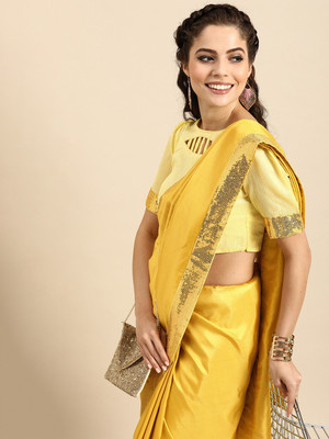 Kashmora Embellished Bollywood Silk Blend Saree(Gold)