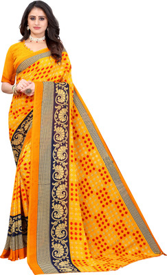 YASHIKA Printed Daily Wear Georgette Saree(Yellow)