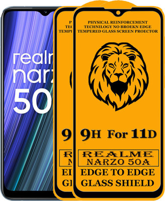 SEVEN7STAR Edge To Edge Tempered Glass for Realme Narzo 50A(Pack of 2)