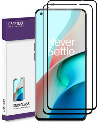 CZARTECH Edge To Edge Tempered Glass for Oneplus Nord CE 5G, Oneplus Nord 2(Pack of 2)