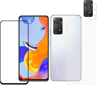 Vatsin Front and Back Tempered Glass for Redmi Note 11 Pro, Redmi Note 11 Pro (Back Carbon Fiber)(Pack of 3)