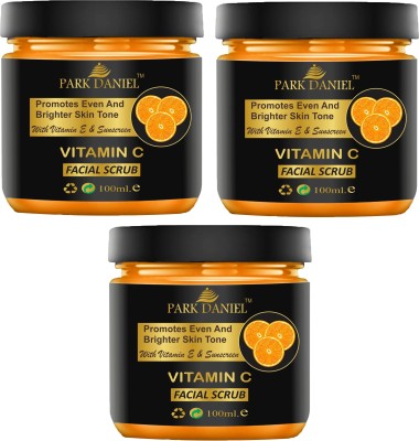 PARK DANIEL Vitamin C Facial Scrub For Smooth And Brighter Skin Pack of 3 of 100 ML Scrub(300 ml)
