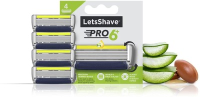 LetsShave Pro 6 Plus Shaving Razor Blades for Men(Pack of 4)