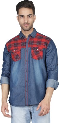 KUONS AVENUE Men Solid Casual Maroon, Blue Shirt